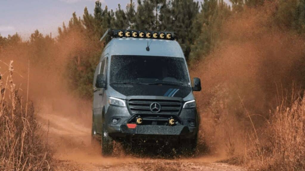 <p>This rugged 4×4 Sprinter van can take you anywhere and allow you to stay off-grid for long periods of time. The impressive solar system is so powerful that you can run the AC all night. The van also includes a diesel heater and a water heating system for the winter. </p><p>On the Beast Mode, you’ll also find a Murphy-style bed, a cassette toilet, a concealed shower pan, a lounge which converts into a bed, and a spacious galley.</p>