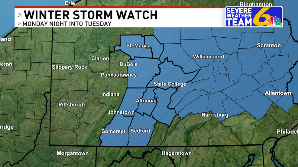 winter storm watch issued for most of our viewing area