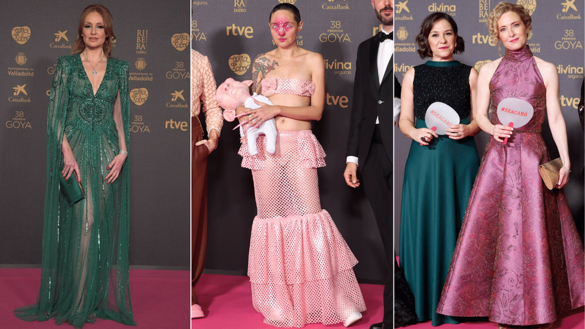 looks fantasía, vestidazos y #seacabó: la ecléctica alfombra rosa de los goya