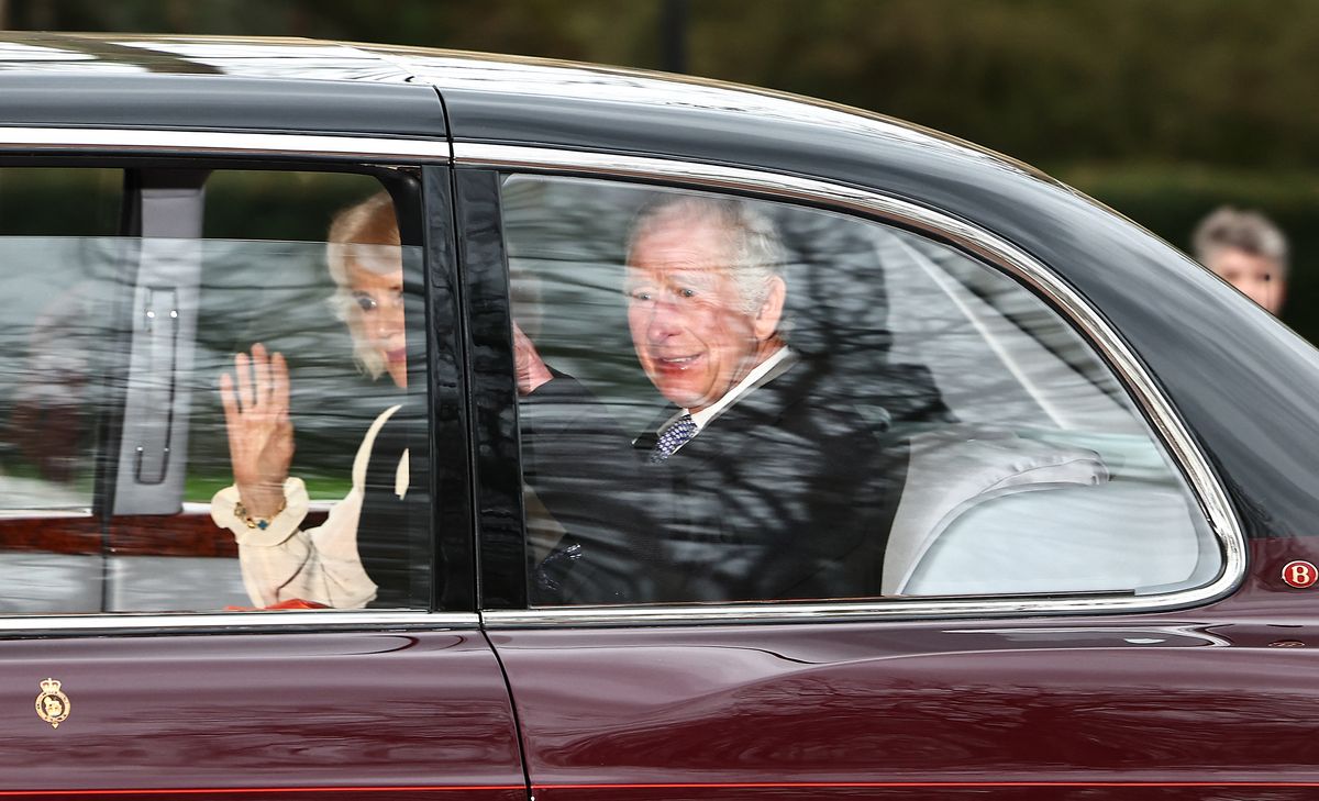 <p>The day after the <a href="https://www.townandcountrymag.com/society/tradition/a46650265/king-charles-cancer-diagnosis-buckingham-palace-announcement/">news of his cancer diagnosis</a> was made public, King Charles was pictured in London heading to Buckingham Palace to fly back to Sandringham. That morning, he <a href="https://www.townandcountrymag.com/society/tradition/a46659513/prince-harry-arrives-london-king-charles-cancer/">met with Prince Harry at Clarence House</a>, who flew from Los Angeles to be with his father. </p><p><a class="body-btn-link" href="https://www.townandcountrymag.com/society/tradition/a46661554/king-charles-first-public-appearance-since-cancer-diagnosis-photos/">More photos here</a></p>