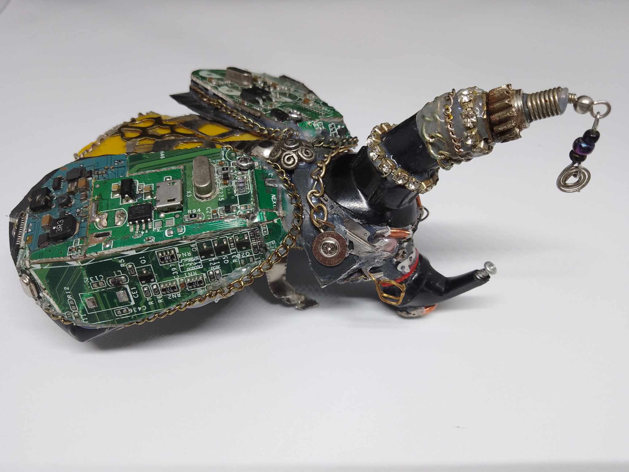 these upcycled art pieces are made from electronic junk