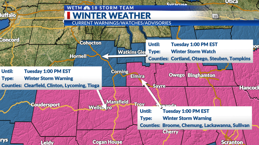 Winter Storm Watches And Warnings Have Been Issued For A Portion Of The ...