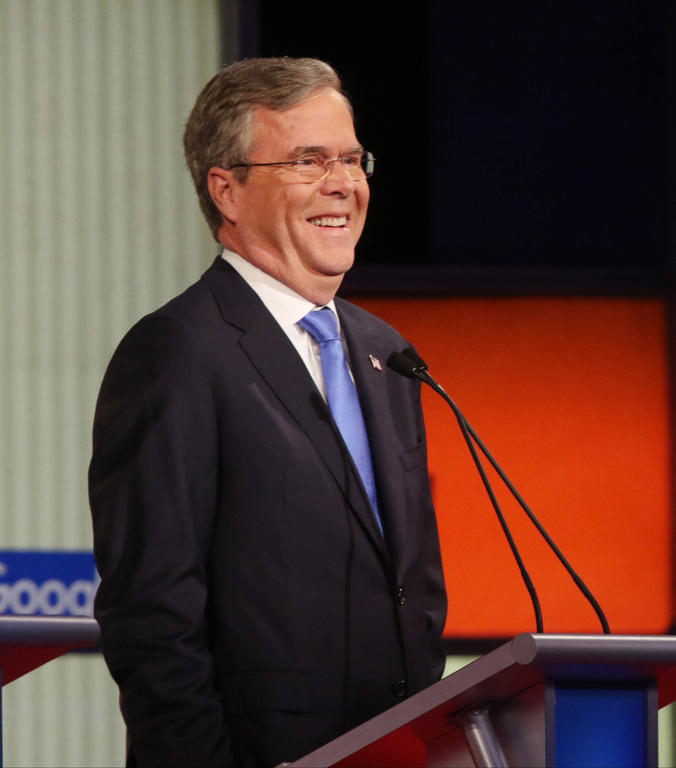 Republican presidential hopeful Jeb Bush during the Republican debate at the Iowa Events Center in Des Moines, IA on January 28, 2015.