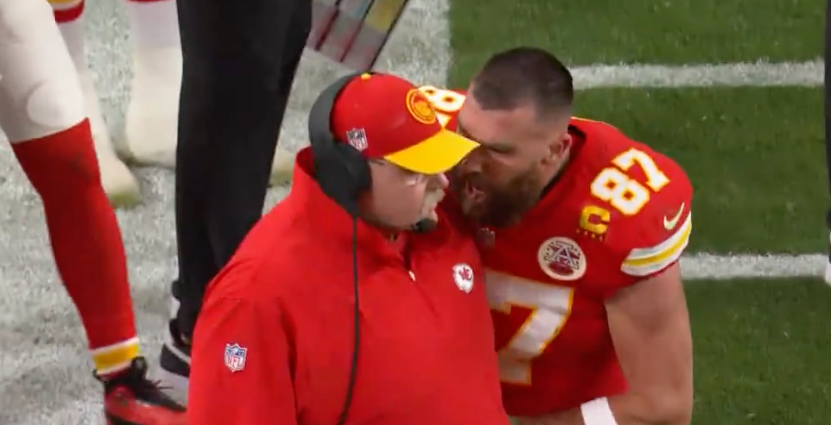 A Livid Travis Kelce Nearly Knocked Andy Reid Over On The Sidelines ...