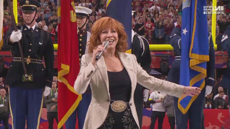 Reba McEntire Lights Up Super Bowl With National Anthem, After 50 Years of Hailing Twilight's Last Gleaming