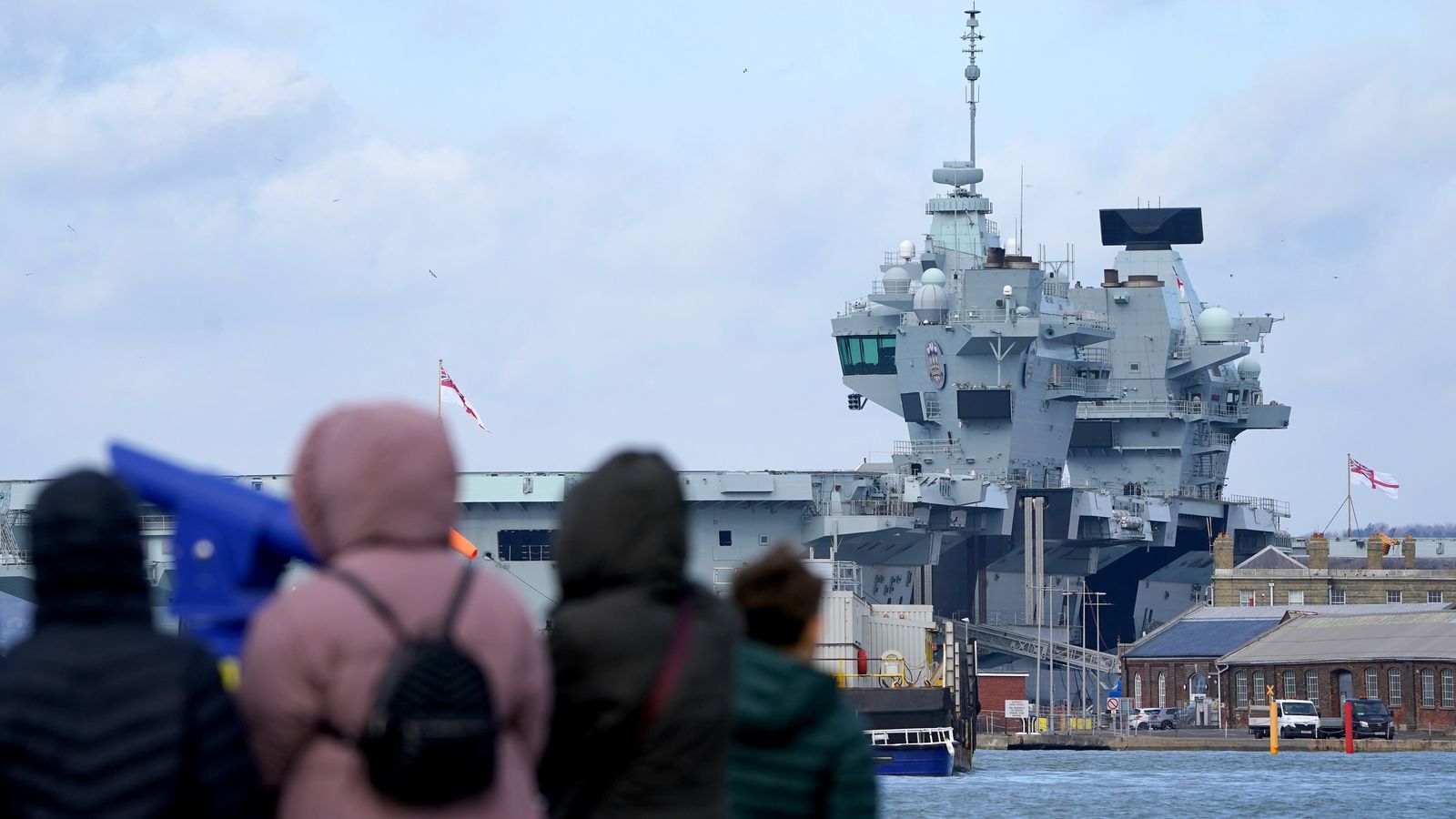 departure of £3bn royal navy aircraft carrier halted