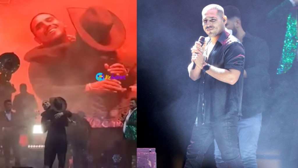 espinoza paz tuvo un lapsus durante su último concierto; una fan intentó besarlo