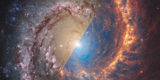 astrosnímek týdne: galaxie ngc 1566 z webba a hubbla