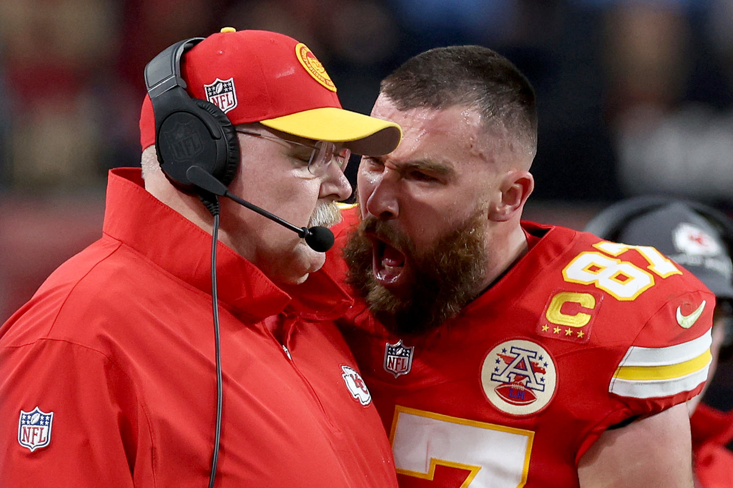 jason kelce says travis ‘crossed a line’ when he bumped andy reid during the super bowl