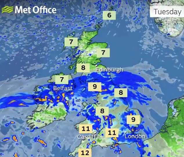 UK weather: Britain braces for more downpours tomorrow after sunshine ...