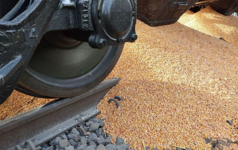 'grain was in transit to germany': ukraine responds to poles dumped grain from train