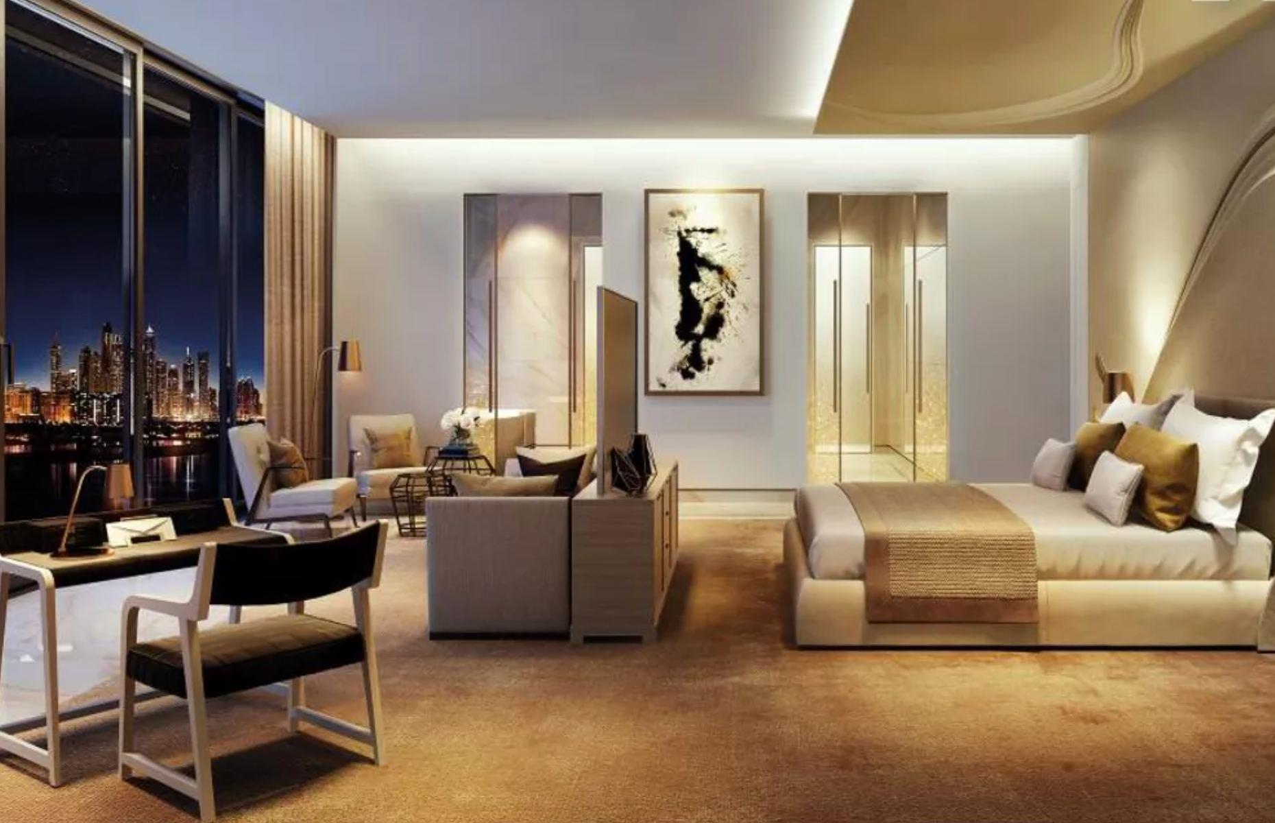 <p>While the apartment was offered unfinished, the new owner has the option to choose from a range of interior designs conceived by renowned interior designer Sybille de Margerie, a member of the Taittinger family, who transformed the Mandarin Oriental in Paris. Her use of calm, subtle tones of gold and white complement the sea views and are accented by personally curated artworks, including tapestries and intricately woven screens. </p>