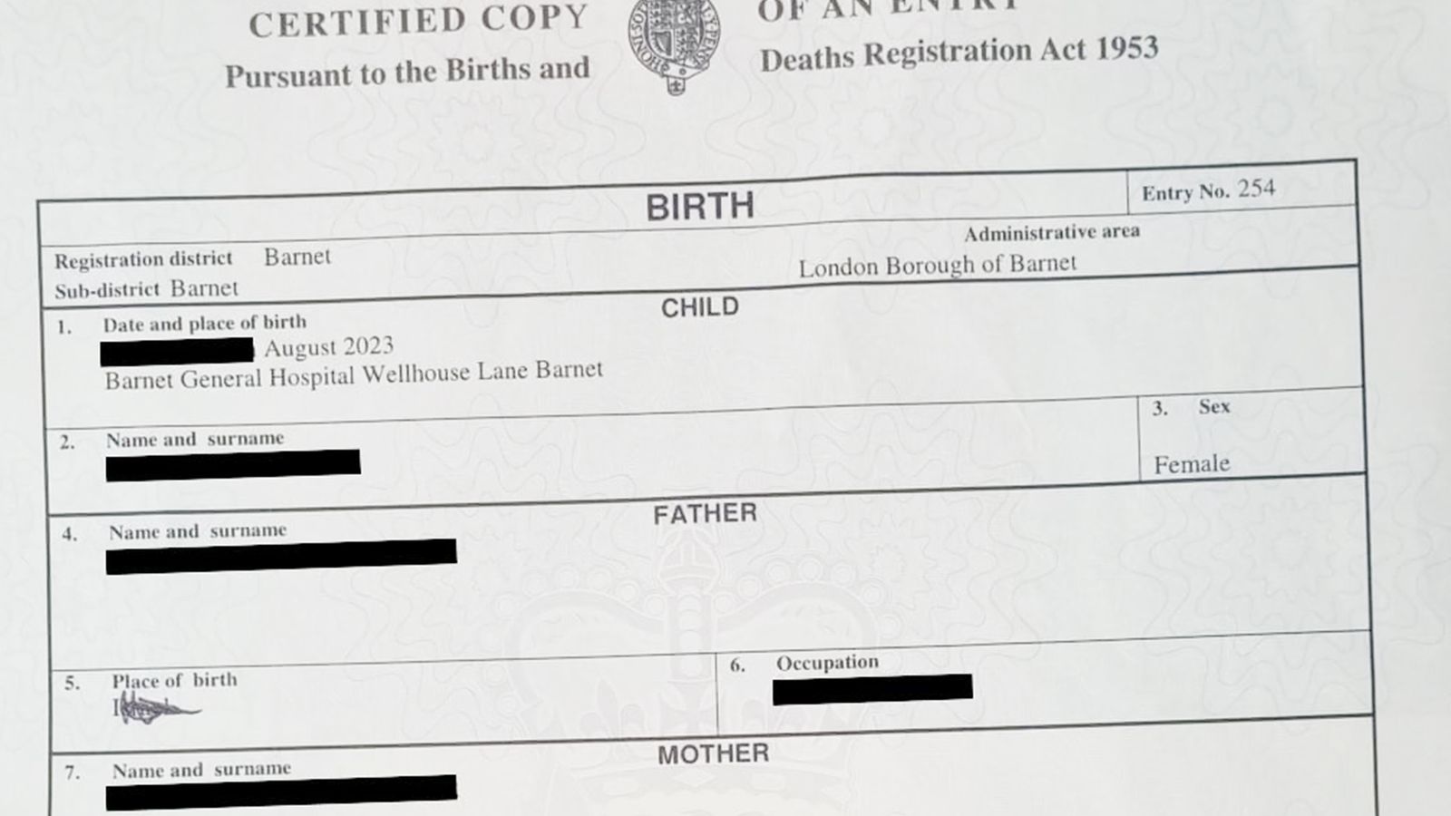 'being jewish in uk is getting worse': father's anger after baby's birth certificate 'defaced'