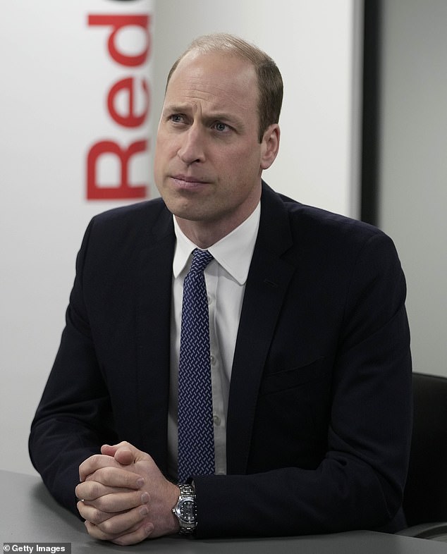 prince william jokes with british red cross staff about their 'very healthy' lunches and admits 'sometimes you want a burger' as he visits charity's london headquarters