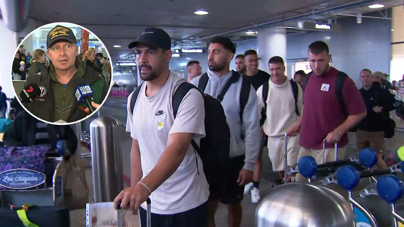 emotional reunion as rabbitohs touch down in america