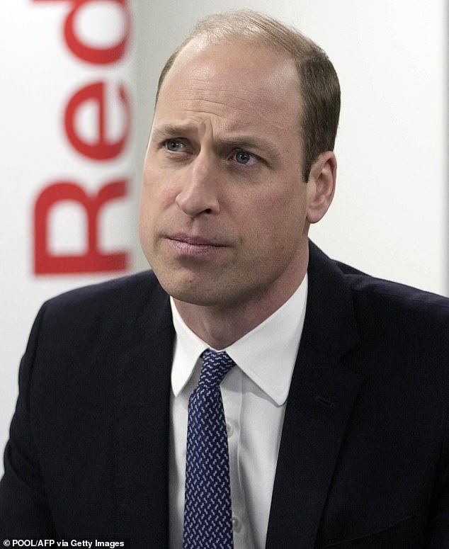 prince william jokes with british red cross staff about their 'very healthy' lunches and admits 'sometimes you want a burger' as he visits charity's london headquarters