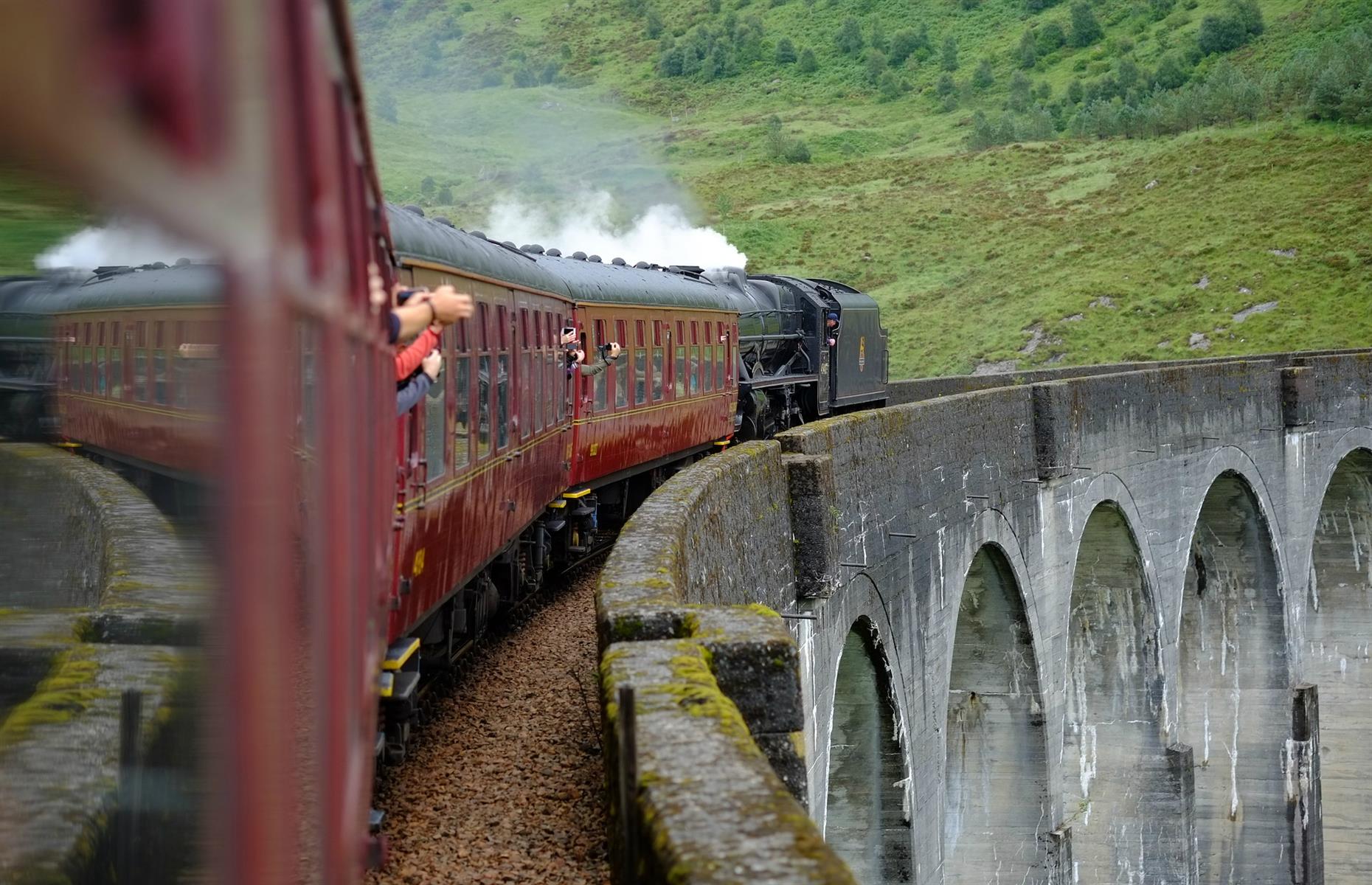 <p>The steam train that chugs to JK Rowling’s fictional Hogwarts School of Witchcraft and Wizardry is real. Passengers board at Fort William and Mallaig and ride the train (called The Jacobite in the muggle world) through 84 glorious miles of Scottish countryside.</p>