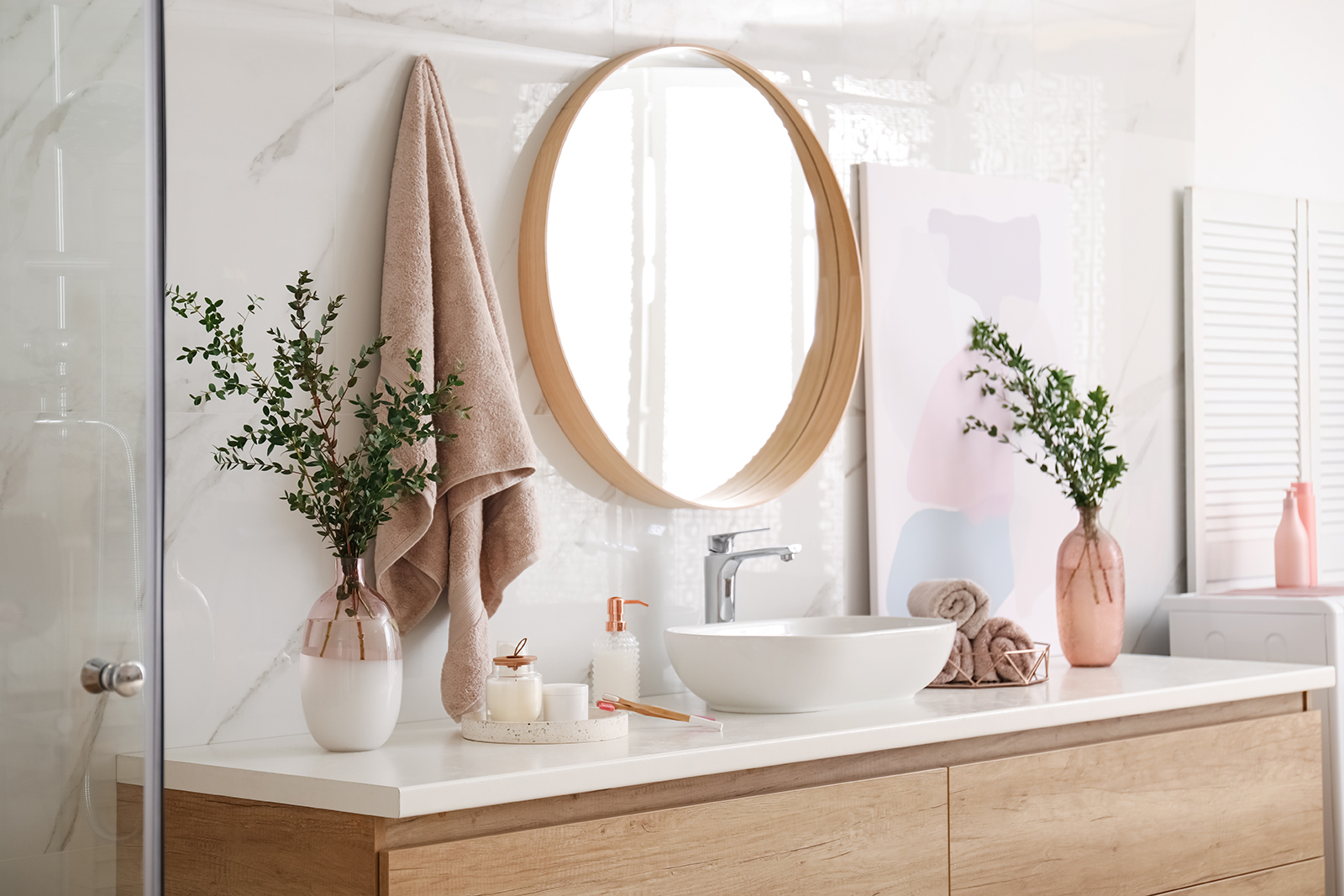 Decorating a Bathroom Counter 13 Ways to Get a Curated Look