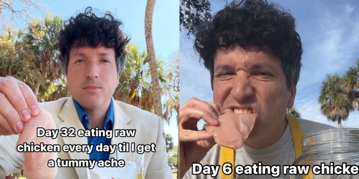 video scioccante: youtuber completa 31 giorni mangiando solo pollo crudo