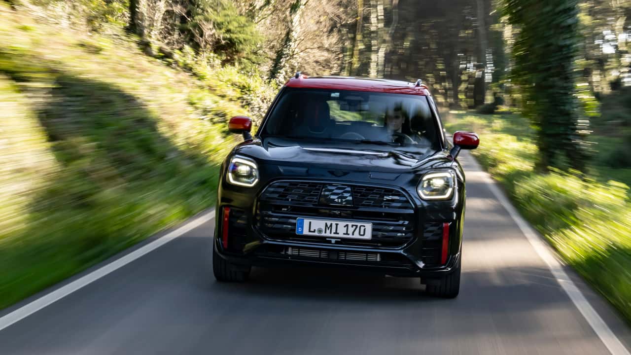 the 2025 mini jcw countryman is a compact suv with a dash of mini charm