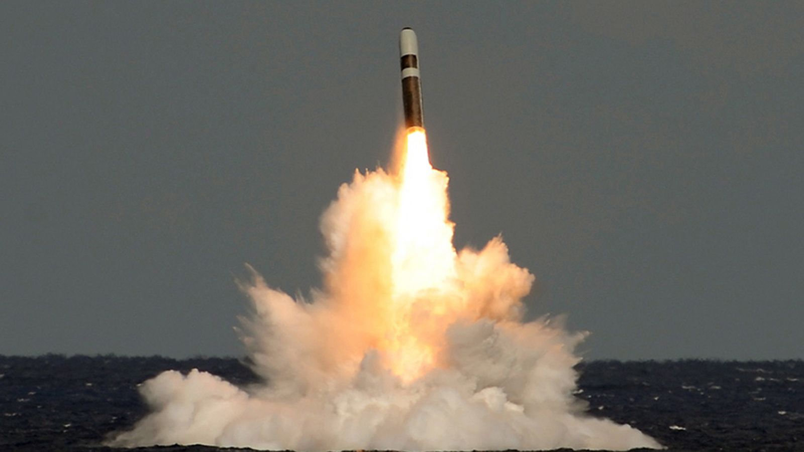 trident missile misfired and crashed into ocean during test launch
