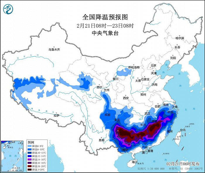 寒潮、暴雪、冰冻、大雾、大风、强对流天气，中央气象台继续六预警齐发 4398