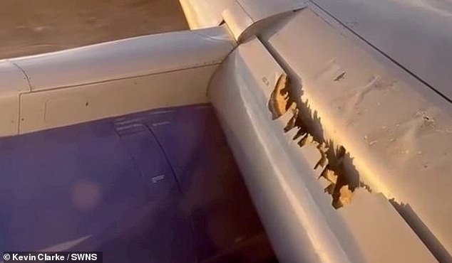 terrifying moment passenger looked out of his plane window to see the wing of boeing 757-200 falling apart on united airlines san francisco to boston flight