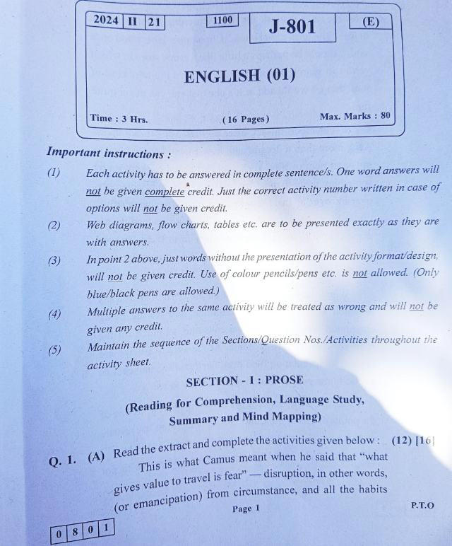 Maharashtra Board HSC English Paper Analysis 2024: Expert Review and Question Paper PDF