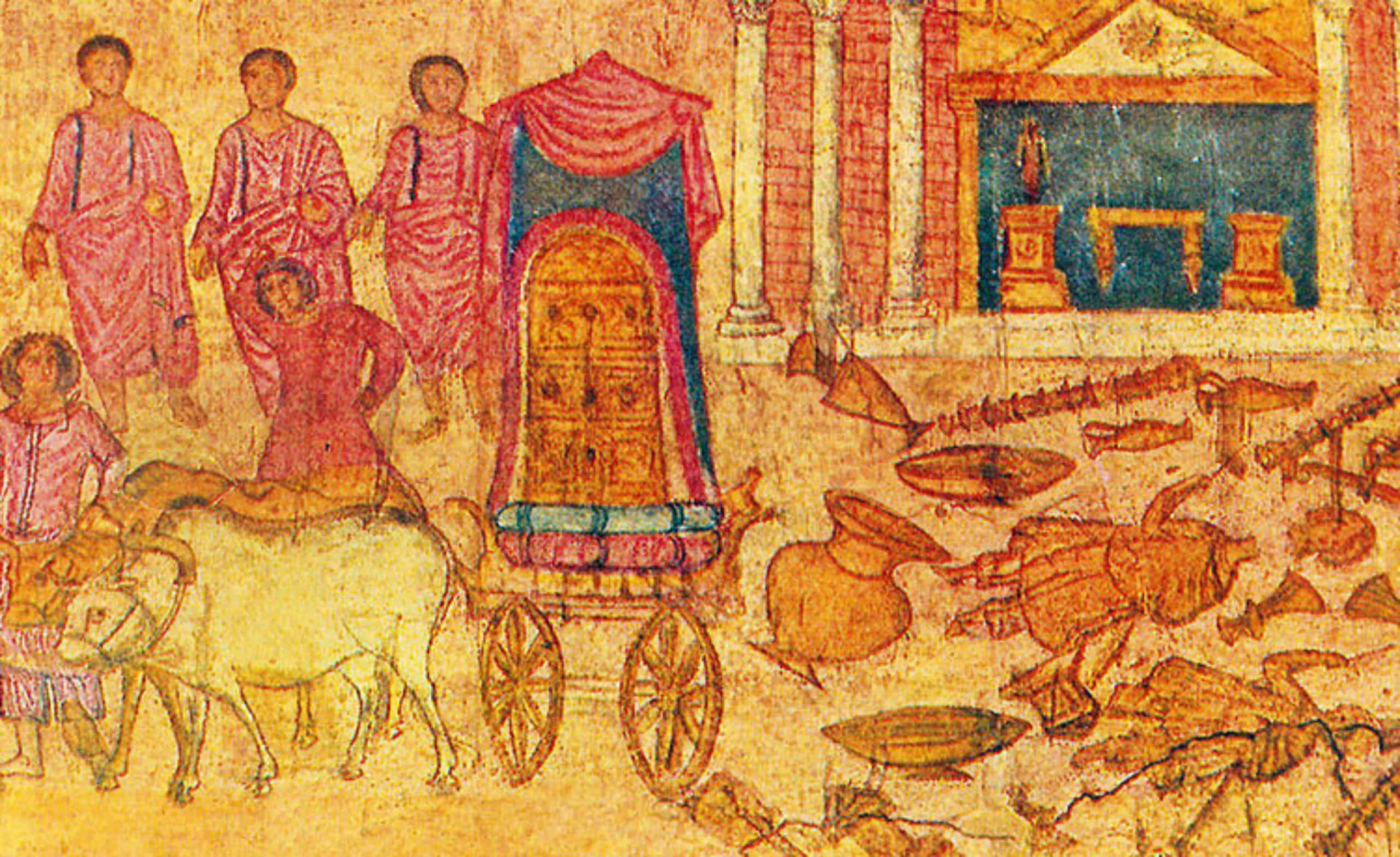 <p>According to the biblical narrative, the Ark was taken onto the battlefield at Eben-Ezer where the Israelites were defeated by the Philistines. The Ark's guardians, Hophni and Phinehas, perished and the precious chest ended up in the possession of the victors. Pictured is a fresco of the Philistine captivity of the Ark, in the Dura-Europos synagogue in Syria. Sadly, the site appears to have been destroyed by Daesh during the present-day Syrian civil war.</p><p><a href="https://www.msn.com/en-ph/community/channel/vid-7xx8mnucu55yw63we9va2gwr7uihbxwc68fxqp25x6tg4ftibpra?cvid=94631541bc0f4f89bfd59158d696ad7e">Follow us and access great exclusive content every day</a></p>
