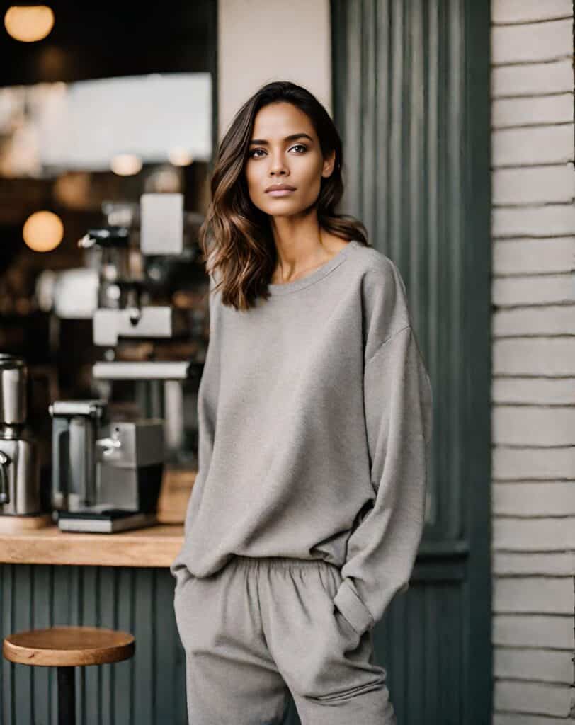 <p>Who says comfort can’t be stylish? Rock a matching set of sweatpants and sweatshirt for a cool, monochromatic look – this cozy combo is sure to keep you looking and feeling fabulous the entire day!</p>