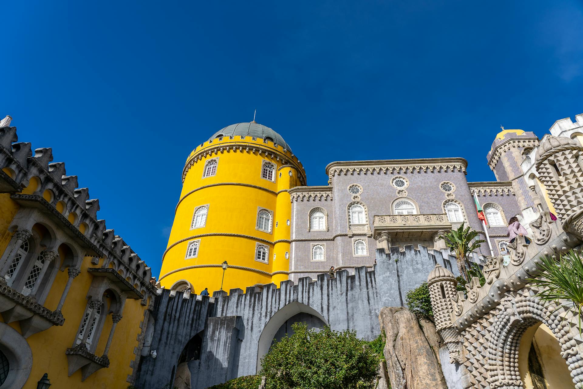 <p>Pena National Palace was once the summer home of King Ferdinand II. </p>  <p>The design of the castle was show influences of<strong> European and Middle Eastern Baroque architecture</strong>, and is a grand example of Portuguese Romanticism.</p>