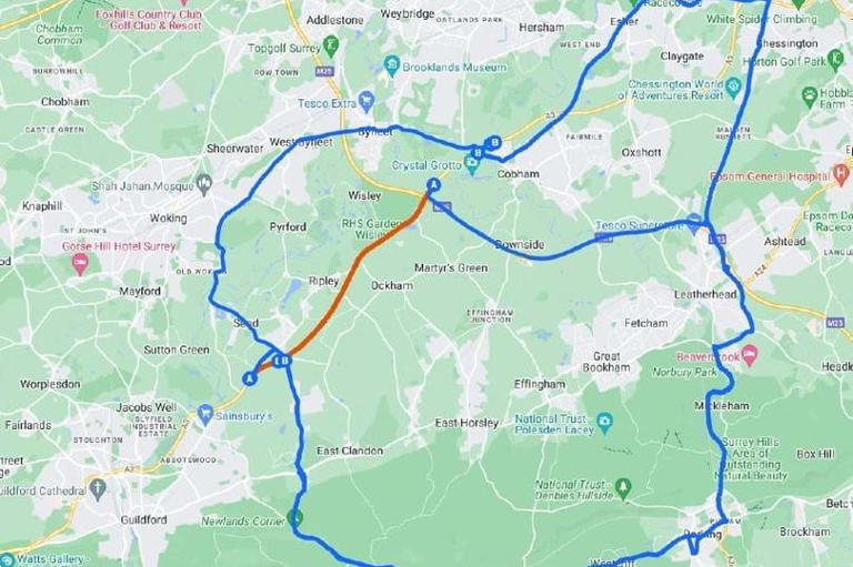 Full weekend A3 closure 20-mile diversion routes mapped