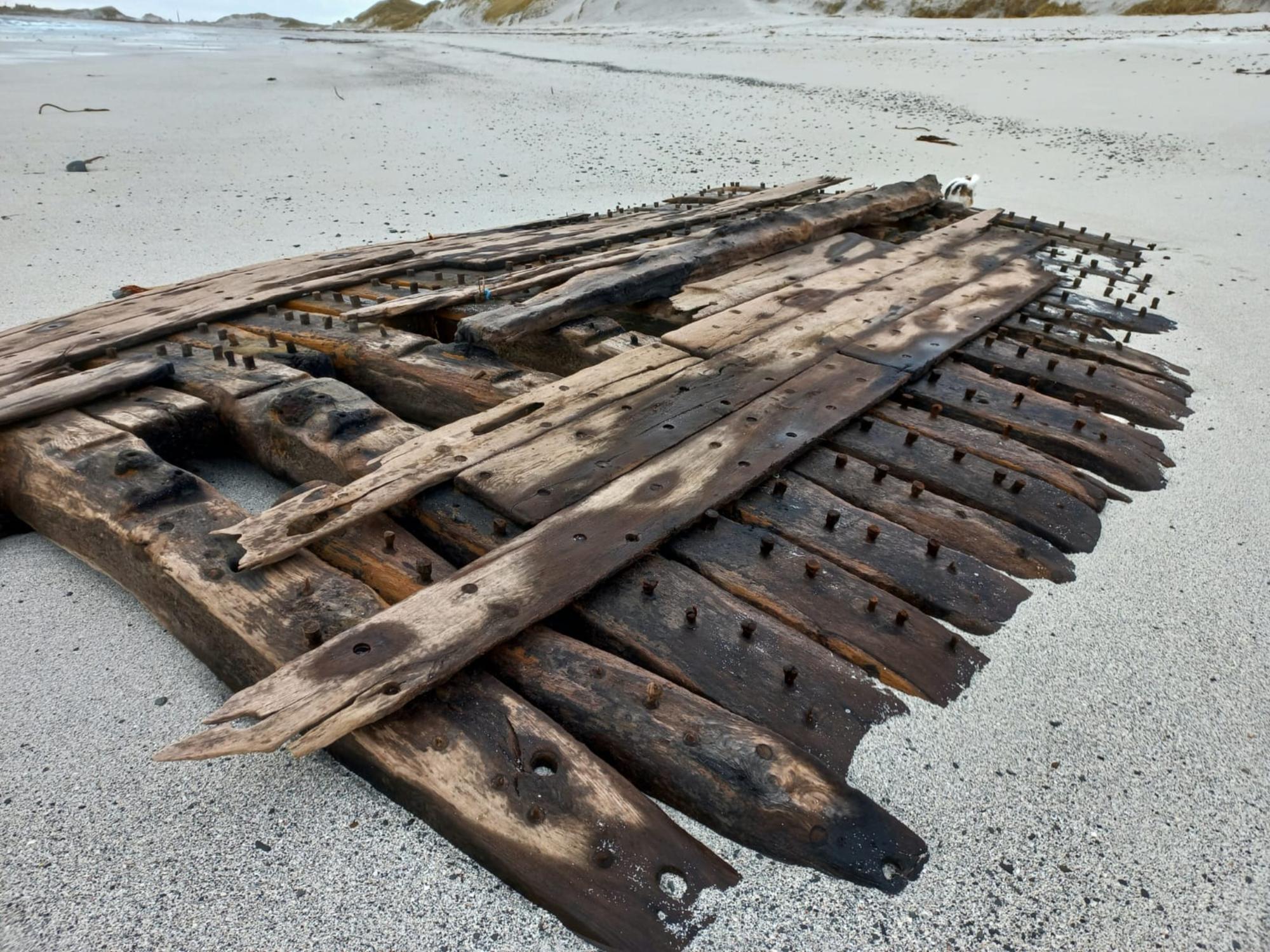 'incredible' shipwreck washed up on scottish island after big storm
