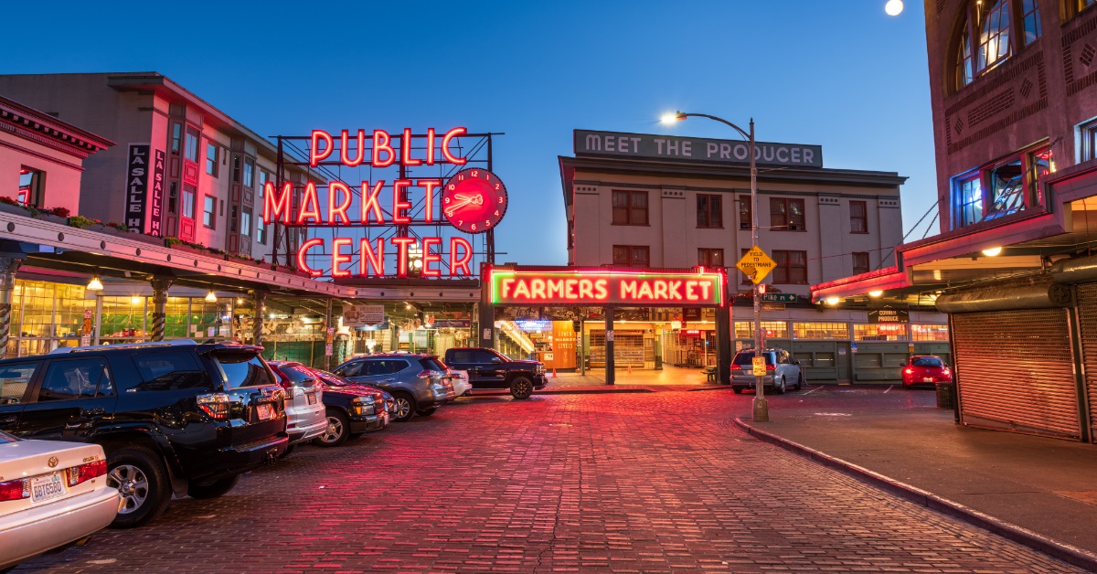 <p> Stretching across nine acres in downtown Seattle, the Pike Place Market has been a staple in the area for more than a century. Visitors will find plenty of places to shop, eat, and explore throughout the market, and may also just want to stroll through it free of charge.  </p>