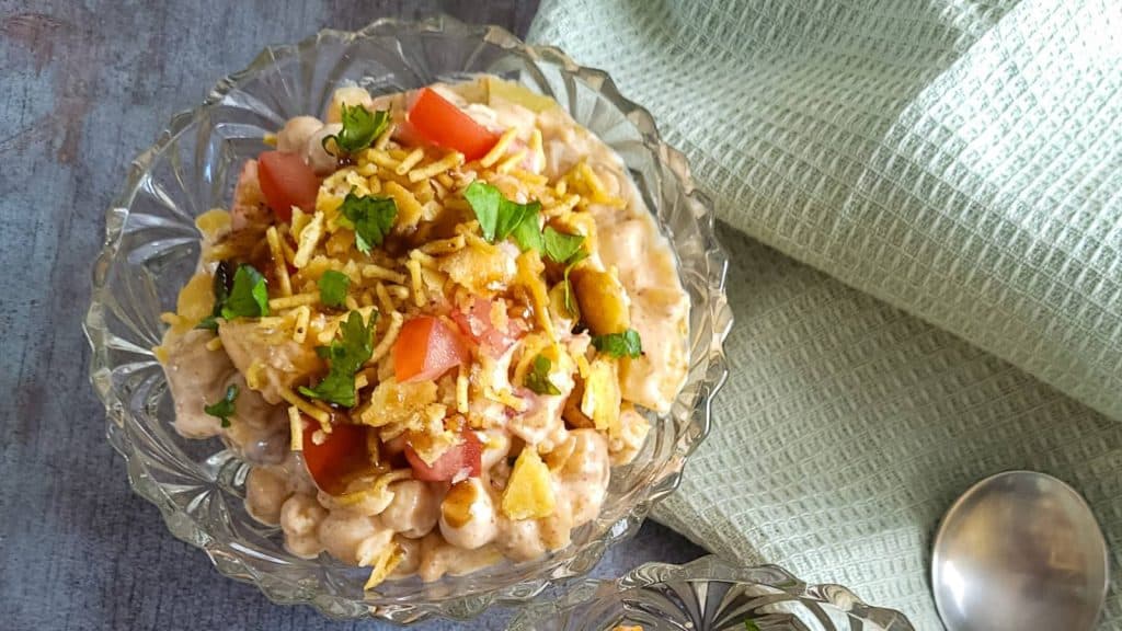 <p>Papdi chaat is a distinctive potato and chickpea salad known for its unique blend of sweet, creamy, spicy, and savory flavors. It makes for an irresistibly delicious starter.</p><p><strong>Get the recipe:</strong> <a href="https://soyummyrecipes.com/papdi-chaat/">Papdi Chaat</a>.</p>