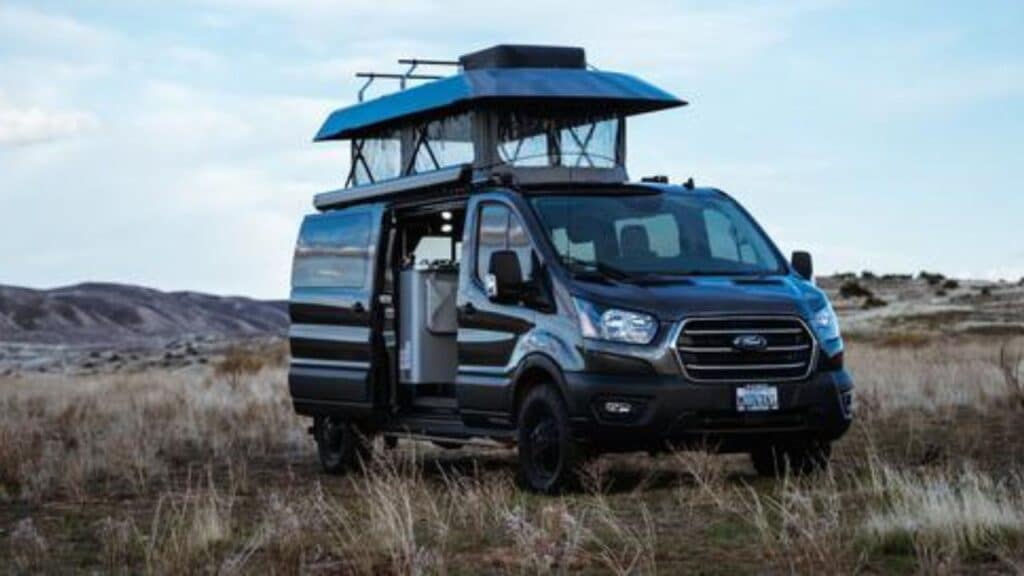 <p>If you’d like to travel light to wild places, but need a big and comfortable sleeping space for four, look no further than the ModVans CV1. It’s built on an 18ft <a href="https://www.thewaywardhome.com/ford-transit-camper-conversion-kit/">Ford Transit</a> 4×4. The guys at ModVans kept the galley and living space small and simple, while maximizing the size of the two beds. This is a clever design for those who want to spend most of their time outdoors.</p><p>The ModVans CV1 also offers lots of safety features, like automatic emergency braking, adaptive cruise control, and active park assist.</p>