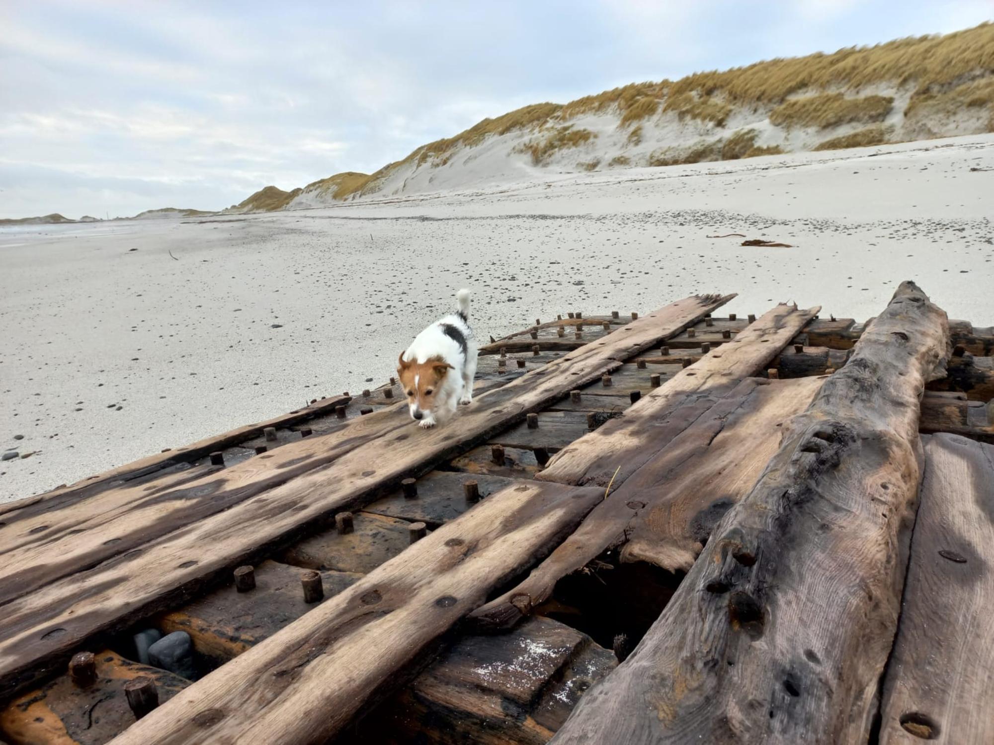 'incredible' shipwreck washed up on scottish island after big storm