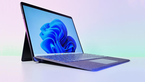 The Surface Pro 9 pictured here will soon be usurped by the Surface Pro 10 with Snapdragon X Elite CPU. (Image credit: Daniel Rubino)