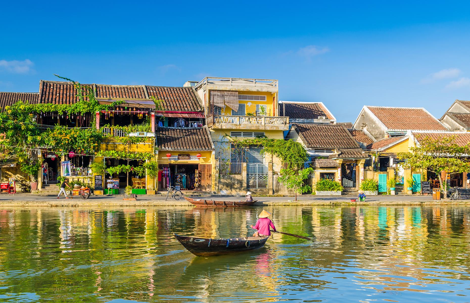 Da Nang is the gateway to explore historic Hoi An, which is around 19 miles away by taxi. Its well preserved old town is a truly delightful place to wander around, with grand old colonial architecture along pretty canals and ancient Chinese temples.