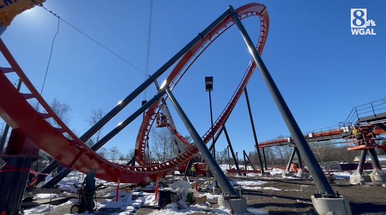 first of its kind ‘dive coaster’ taking shape at pa. amusement park