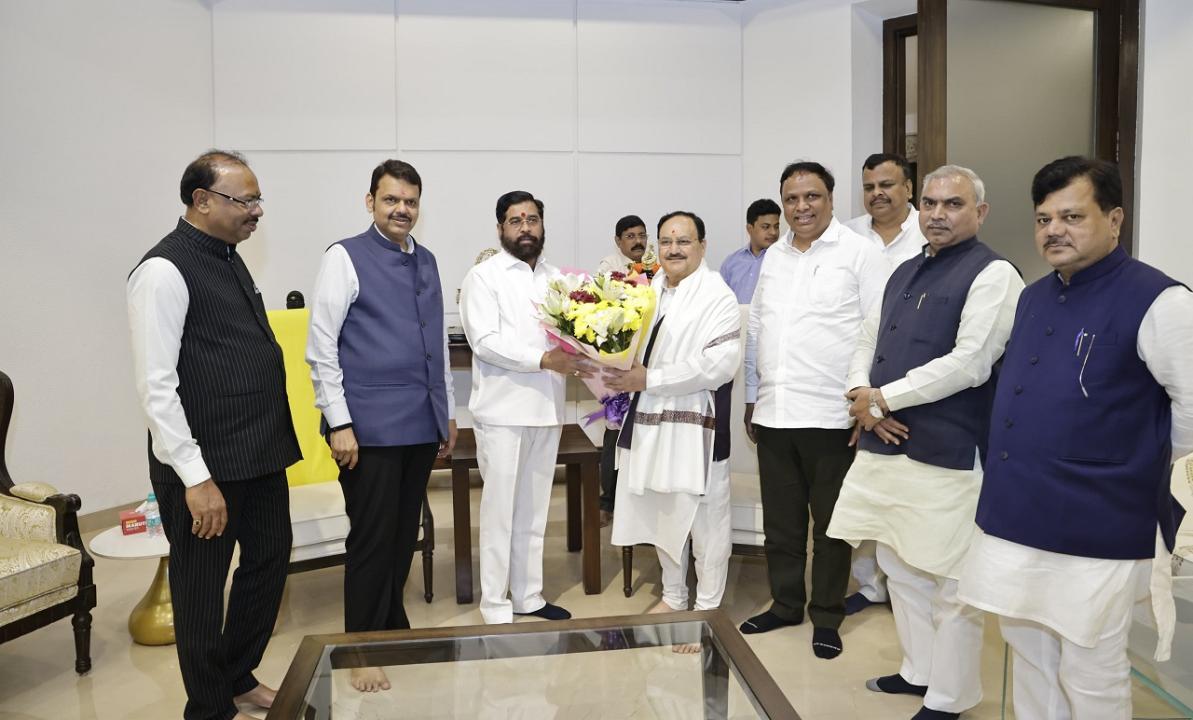 BJP President JP Nadda Calls On Maharashtra CM Eknath Shinde During ...