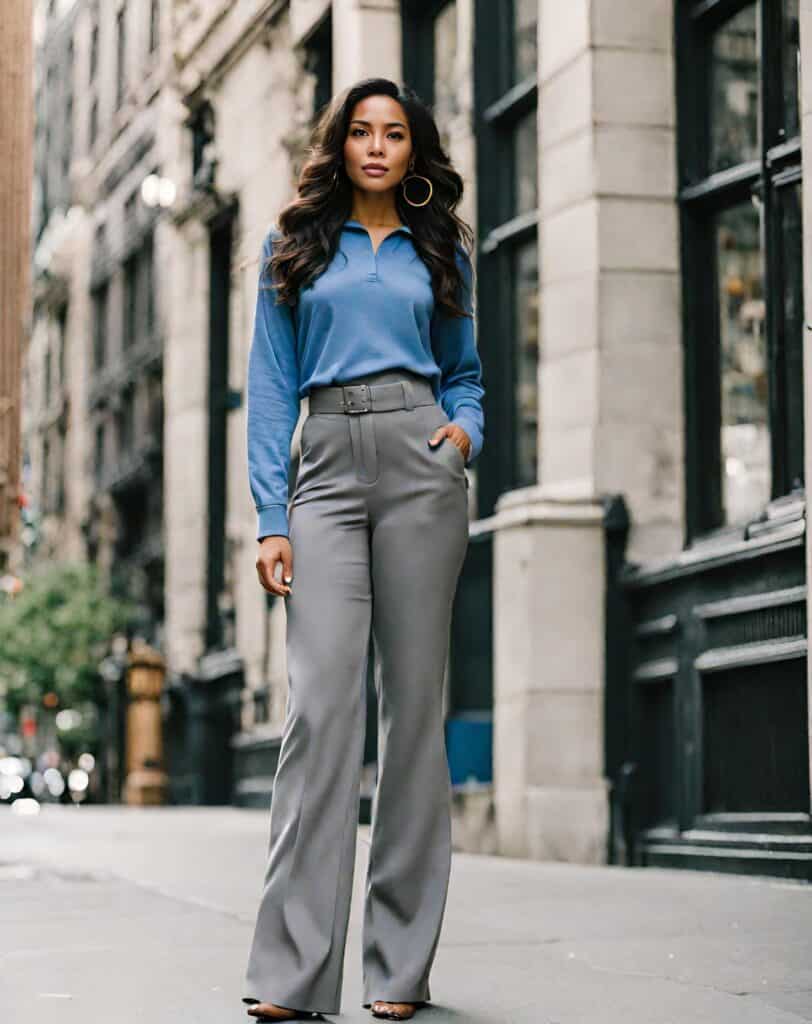 <p>The stylish aesthetic of <a href="https://blog.petitedressing.com/wide-leg-pants-outfits/" title="">wide-leg pants</a> is undebatable and their chic style and roomier silhouette makes them awesome for a business casual outfit. They give you room to move while looking put-together, perfect for a laid-back yet professional vibe.</p>