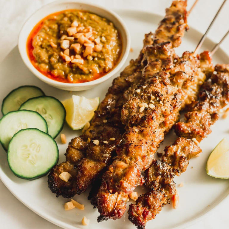 Pork Satay with Peanut Sauce