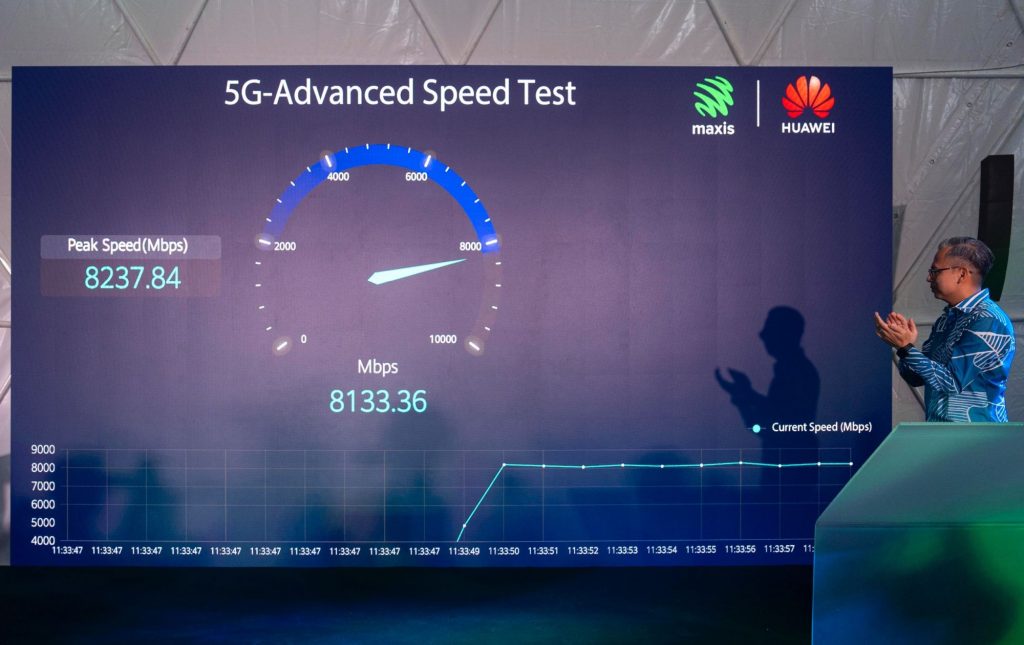 maxis and huawei trials 5.5g at klcc, with speeds of over 8gbps