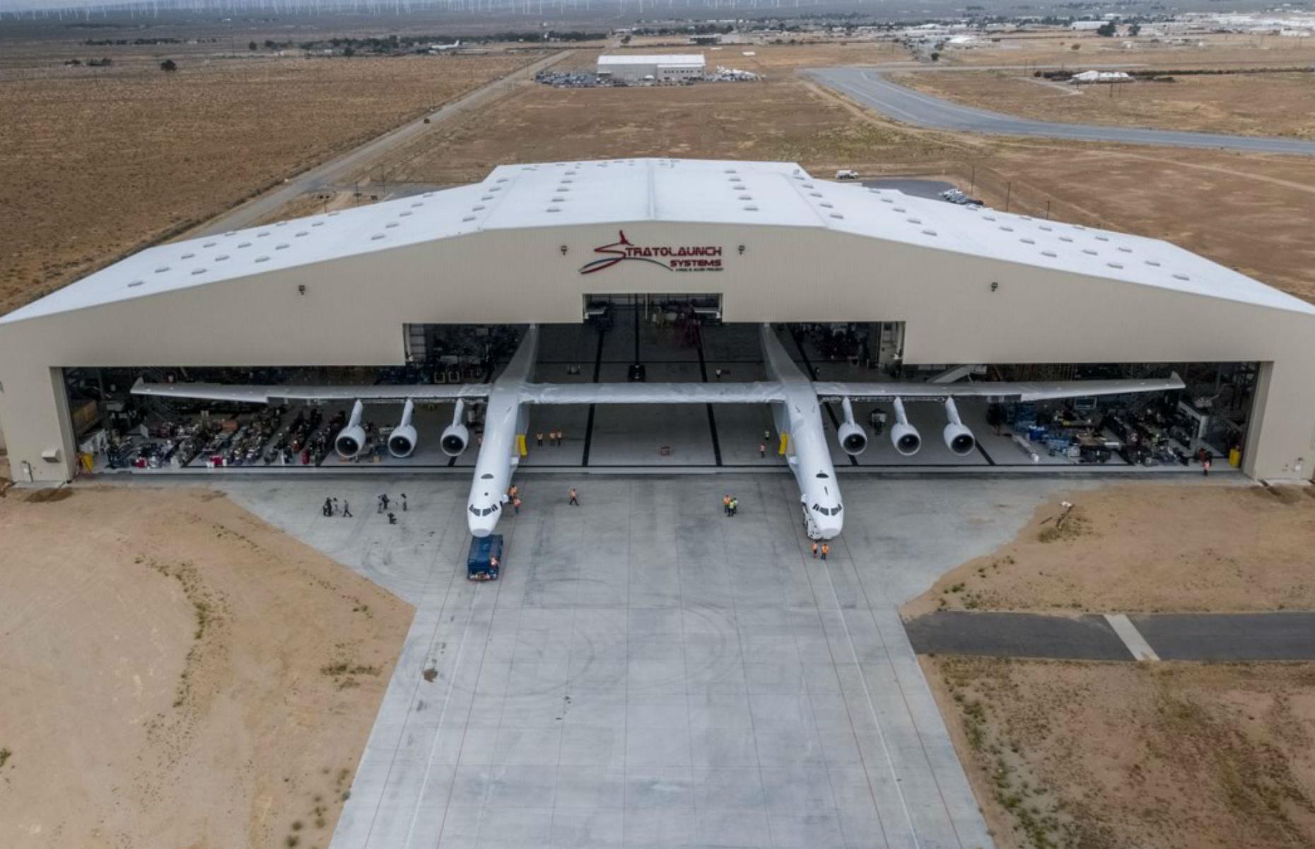 <p>A current Guinness world record holder, the Stratolaunch has the largest wingspan of any plane ever created – an enormous 385 feet (117m). That’s greater than the length of an American football field. The plane was dreamed up by Microsoft co-founder Paul Allen, and was rolled out of its California hangar for the first time in May 2017.</p>