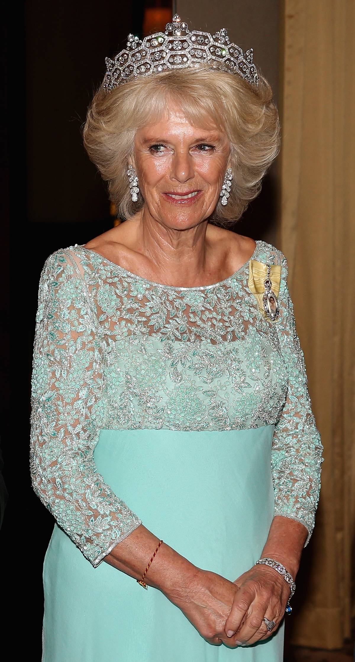 <p>This honeycomb-style tiara, called the <a href="https://www.tatler.com/article/royal-family-jewellery-boucheron-the-queen-duchess-of-cornwall-and-princess-eugenie" rel="noopener noreferrer">Boucheron tiara</a>, was a favorite of the late Queen Mothers and is a favorite of Queen Camilla today. With no heirs of her own, it was bequeathed to the Queen Mother by wealthy socialite and brewery heiress Margaret Greville in 2002, along with all her other rare jewels.</p> <p>Made by Boucheron, it's one of the sparkliest tiaras in the royal collection. The Queen Mother upped the bling on this tiara and had it made even larger, asking Cartier to add a marquise-shaped diamond in the center.</p>