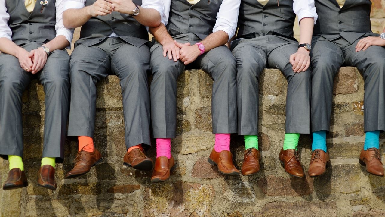 <p>Socks were boring until the ’50s and <a href="https://wealthofgeeks.com/fashion-trends-sixties-that-are-still-everywhere-today/" rel="noopener">’60s fashion trends</a>, when people started playing with different sock silhouettes, colors, patterns, and materials. Teddy Boy and Ivy League aesthetics used patterned knee socks and colorful ankle socks to elevate their looks. Both men and women wore eye-catching pairs to add a pop of color and contrast.</p>