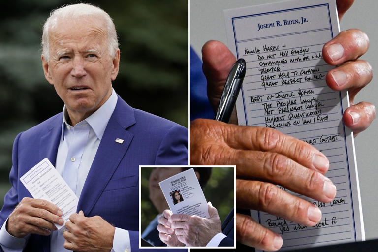 Biden’s use of cheat sheets at private fundraisers alarms some Democratic donors