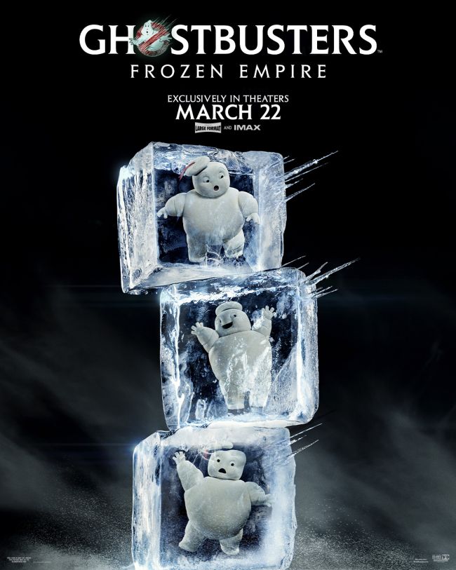 ghostbusters: frozen empires nyeste plakater iser noen minipuffer