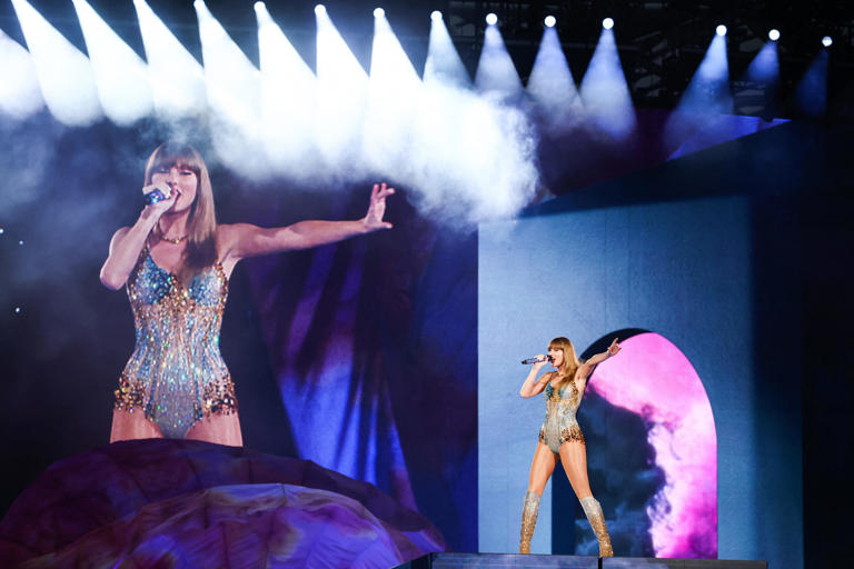 February 23, 2024: Taylor Swift performs on stage during a concert as part of her Eras World Tour in Sydney, Australia.